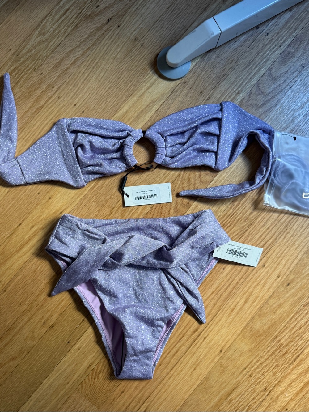 Montce Lilac Glitter Bikini - XS top, S bottom